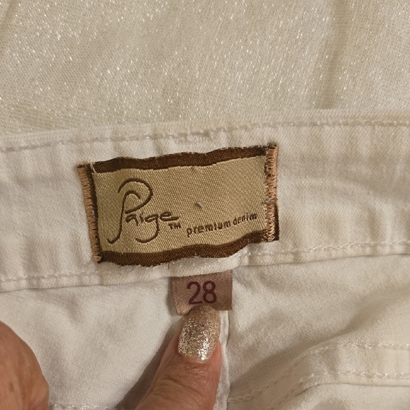 PAIGE Skyline Peg White Skinny Jeans Sleek Fit - Picture 2 of 12